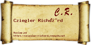 Cziegler Richárd névjegykártya