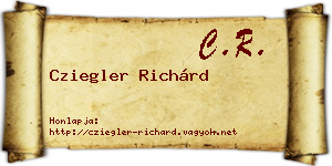 Cziegler Richárd névjegykártya